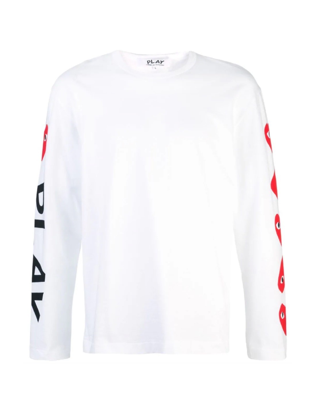 cdg play white long sleeve