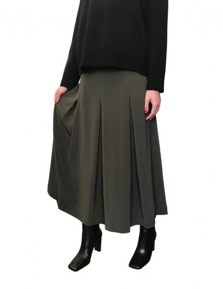 Khaki zipper outlet skirt