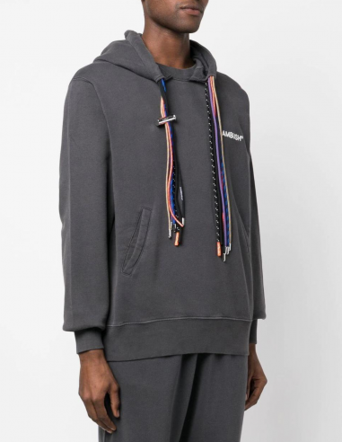 Ambush hoodie with multicolored cords - grey