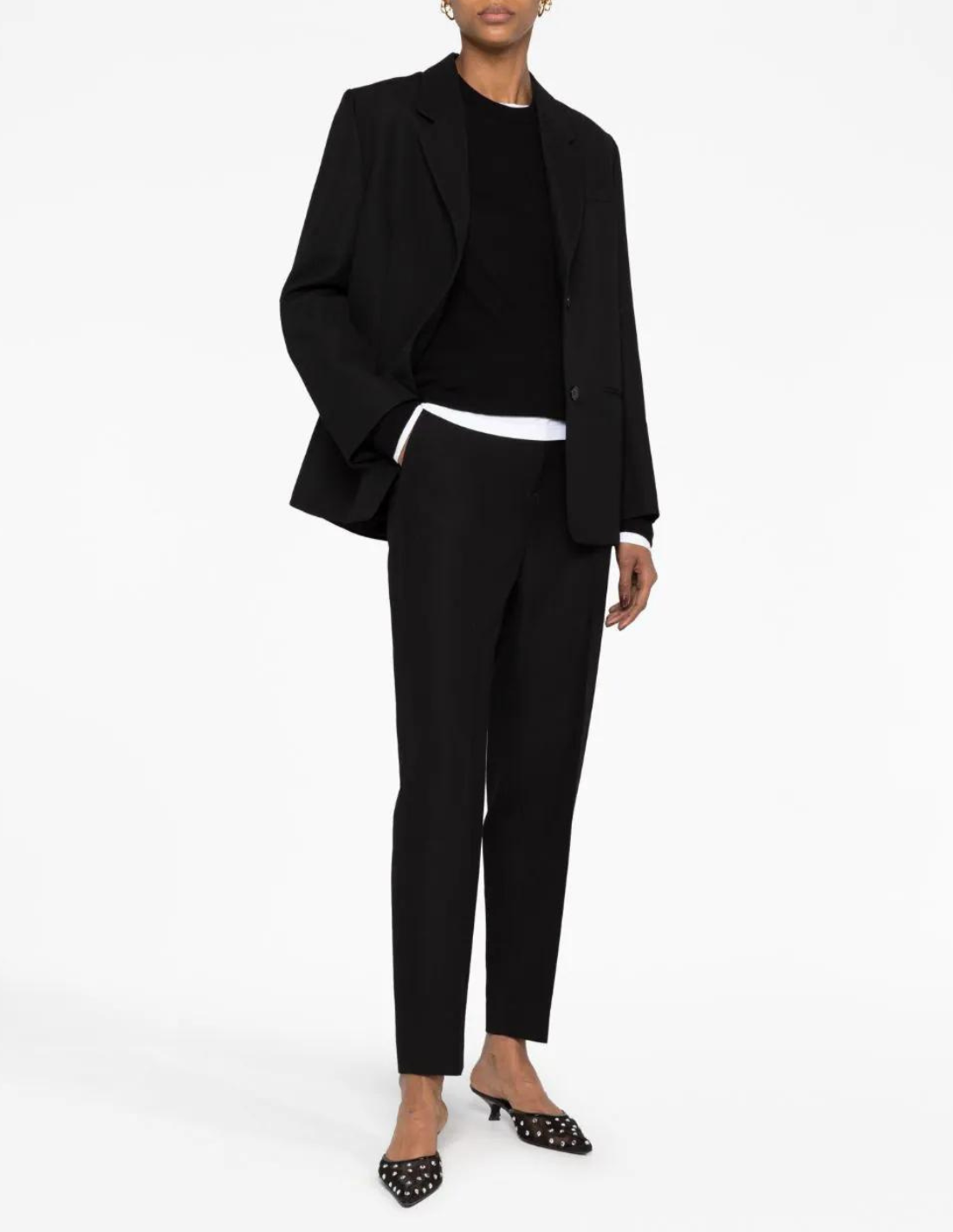 Single-breasted crêpe blazer in black - Toteme